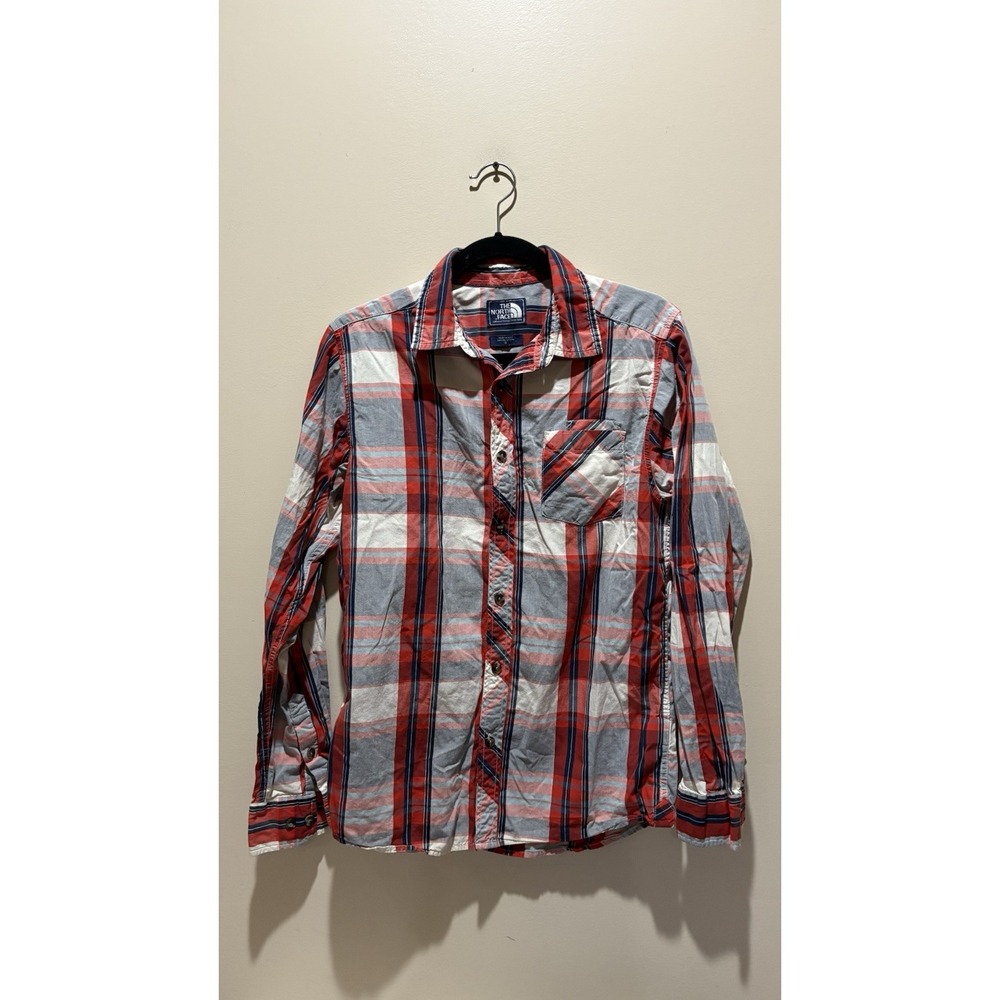 The North Face 100% Cotton Redβ Plaid Button Up Shirt Men's Size Small EUC